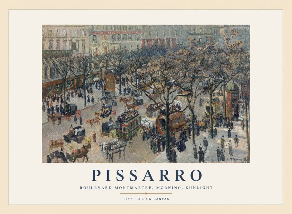 Pissarro Boulevard Montmartre, Morning, Sunlight II No1 - Poster