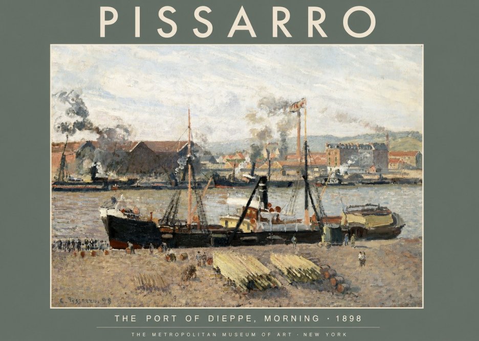 Pissarro The Port of Dieppe, Morning · 1898 No2 - Poster