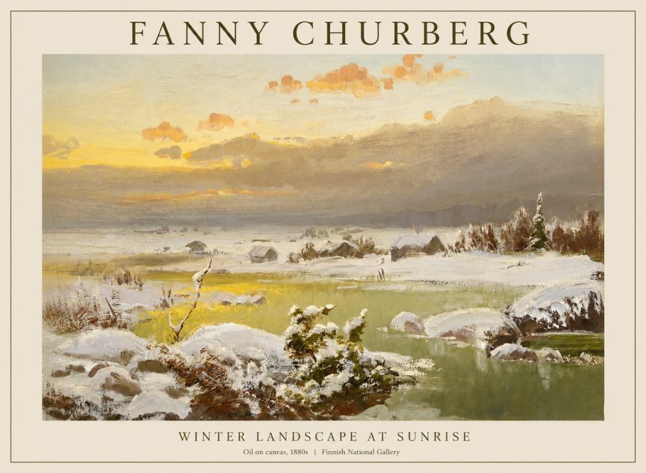 Fanny Churberg Winter Landscape at Sunrise No1 - Poster