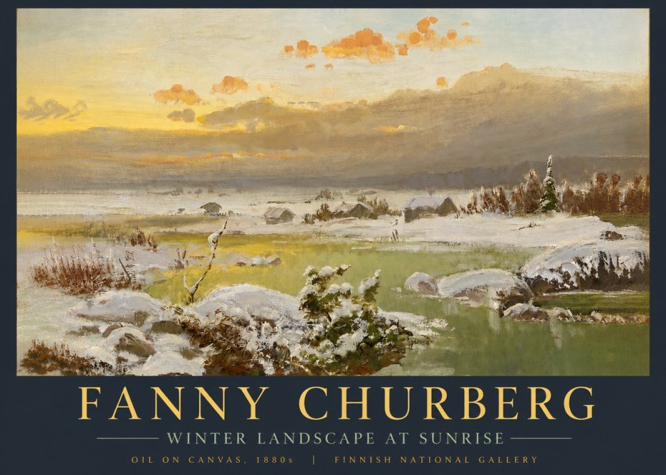 Fanny Churberg Winter Landscape at Sunrise No5 - Poster