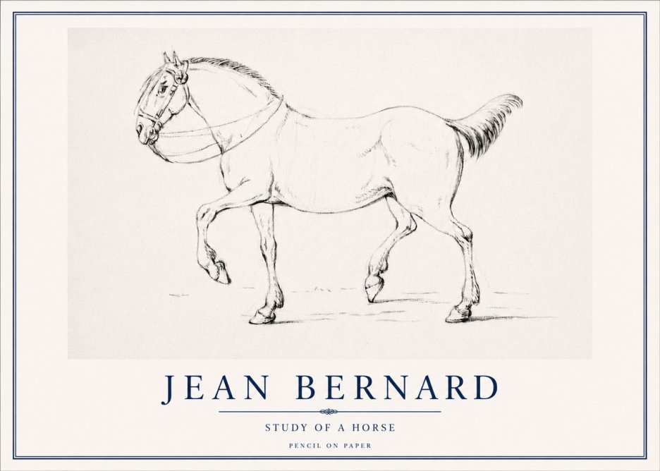 Jean Bernard Study of a Horse XVI No3 - Poster