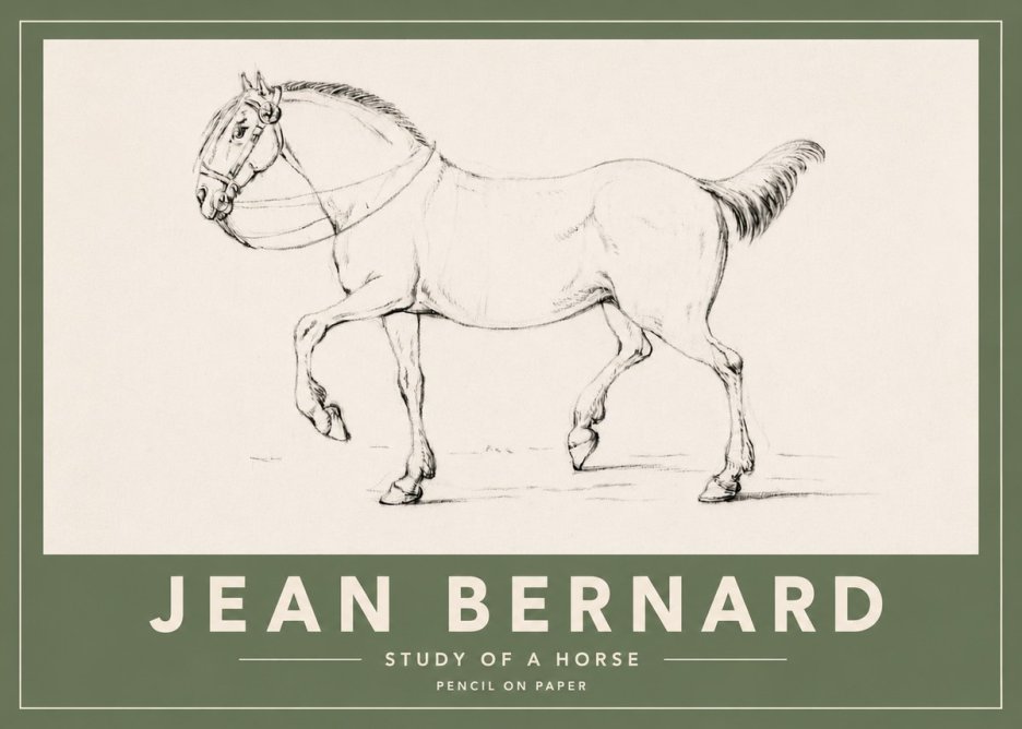 Jean Bernard Study of a Horse XVI No4 - Poster