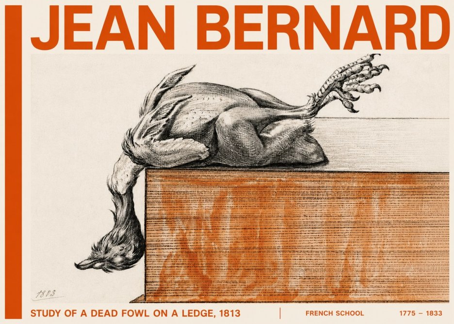 Jean Bernard Study of a Dead Fowl on a Ledge, 1813 No4 - Poster