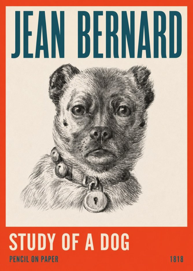Jean Bernard Study of a Dog IV No2 - Poster