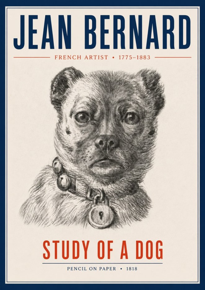 Jean Bernard Study of a Dog IV No4 - Poster