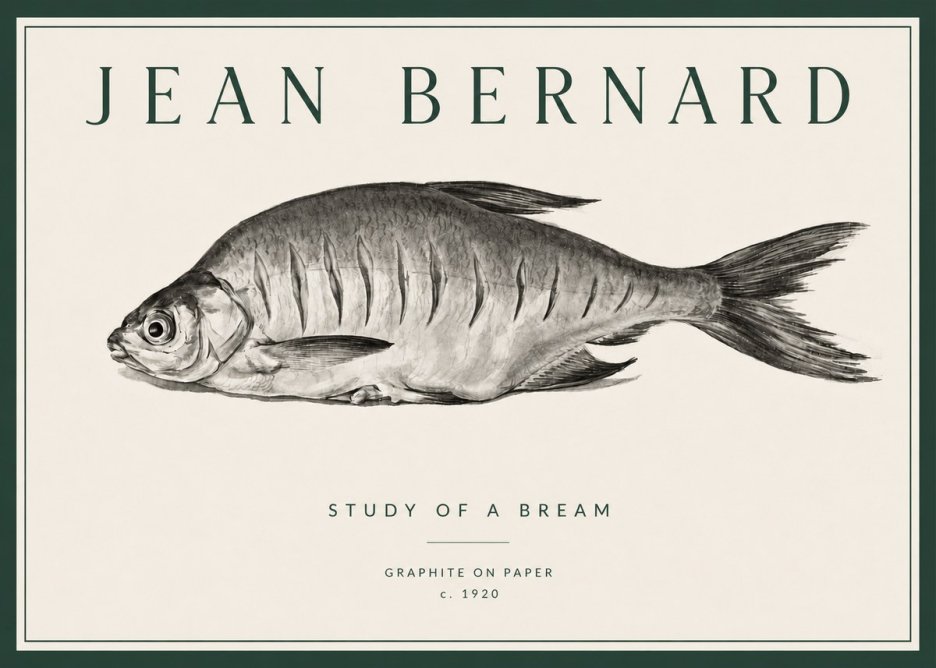 Jean Bernard Study of a Bream No3 - Poster