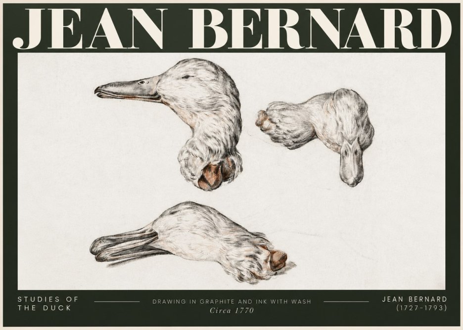 Jean Bernard Studies of the Duck No5 - Poster