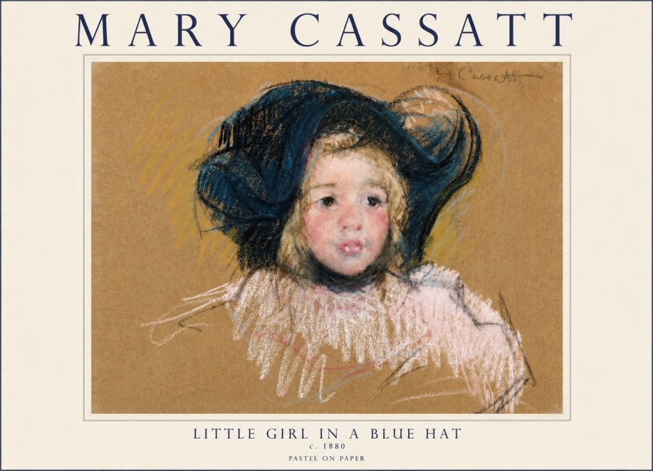Mary Cassatt Little Girl in a Blue Hat No4 - Poster