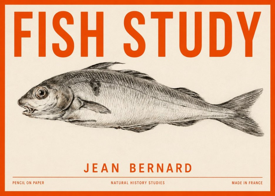 Jean Bernard Fish Study III No2 - Poster