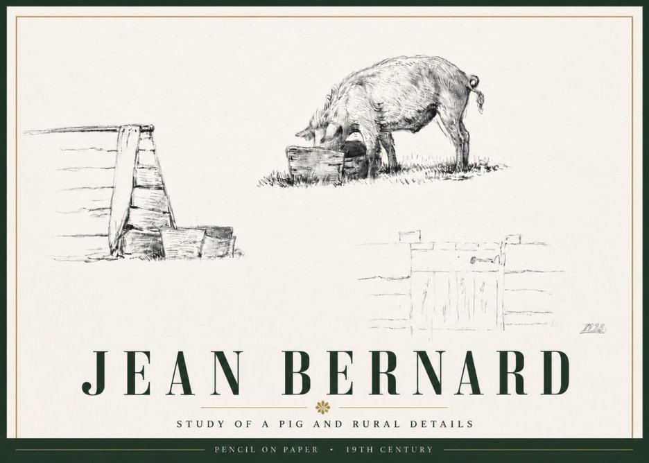 Jean Bernard Pig Study No6 - Poster