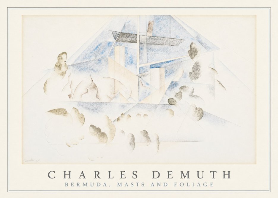 Charles Demuth Bermuda, Masts and Foliage No3 - Poster