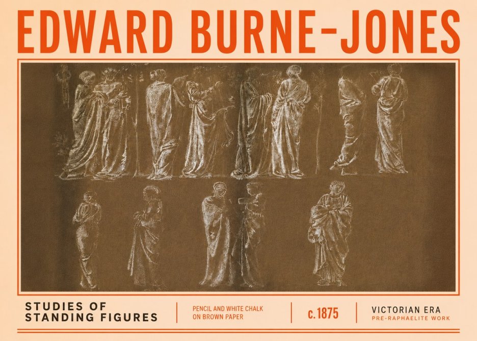 Edward Burne-Jones Studies of Standing Figures No6 - Poster