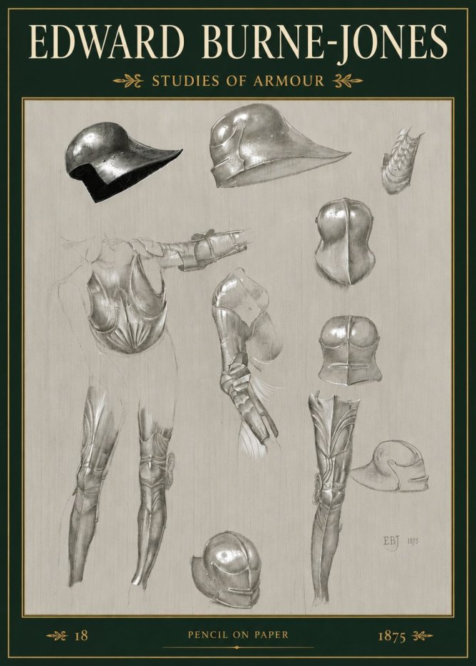 Edward Burne-Jones Studies of Armour No3 - Poster