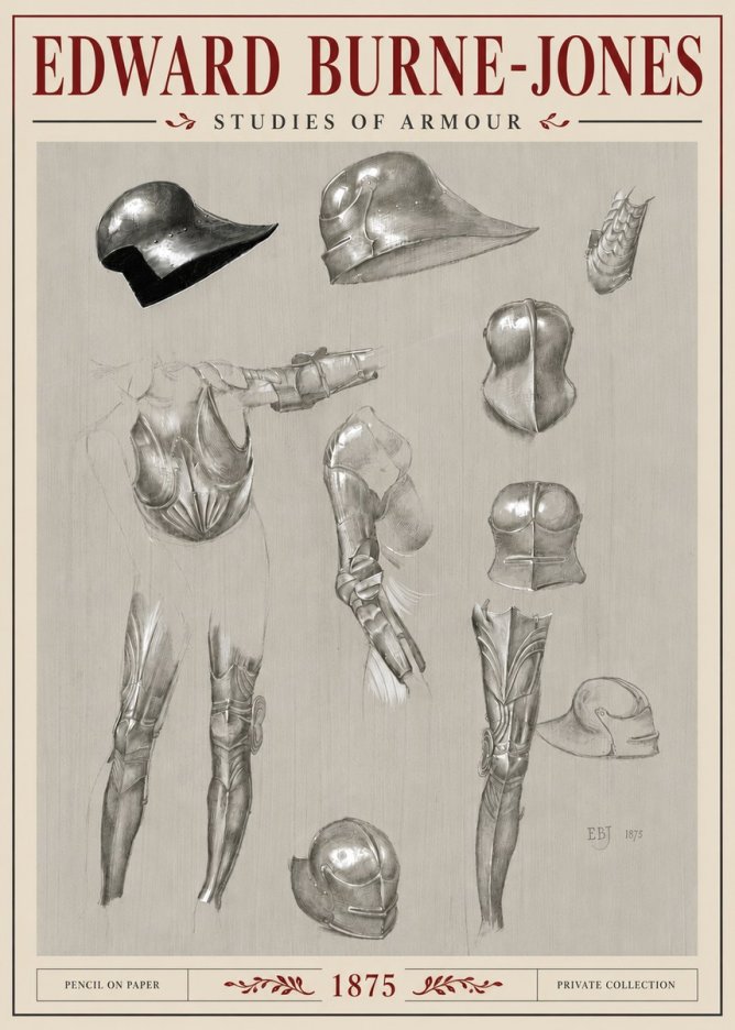 Edward Burne-Jones Studies of Armour No6 - Poster