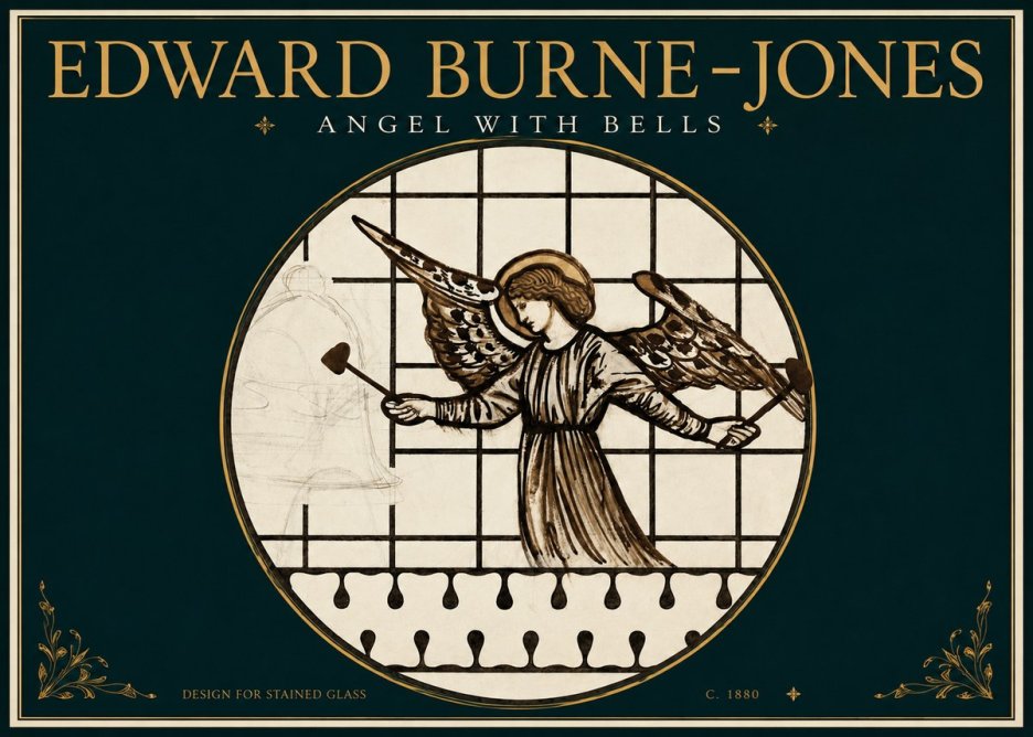 Edward Burne-Jones Angel with Bells (Study) No3 - Poster
