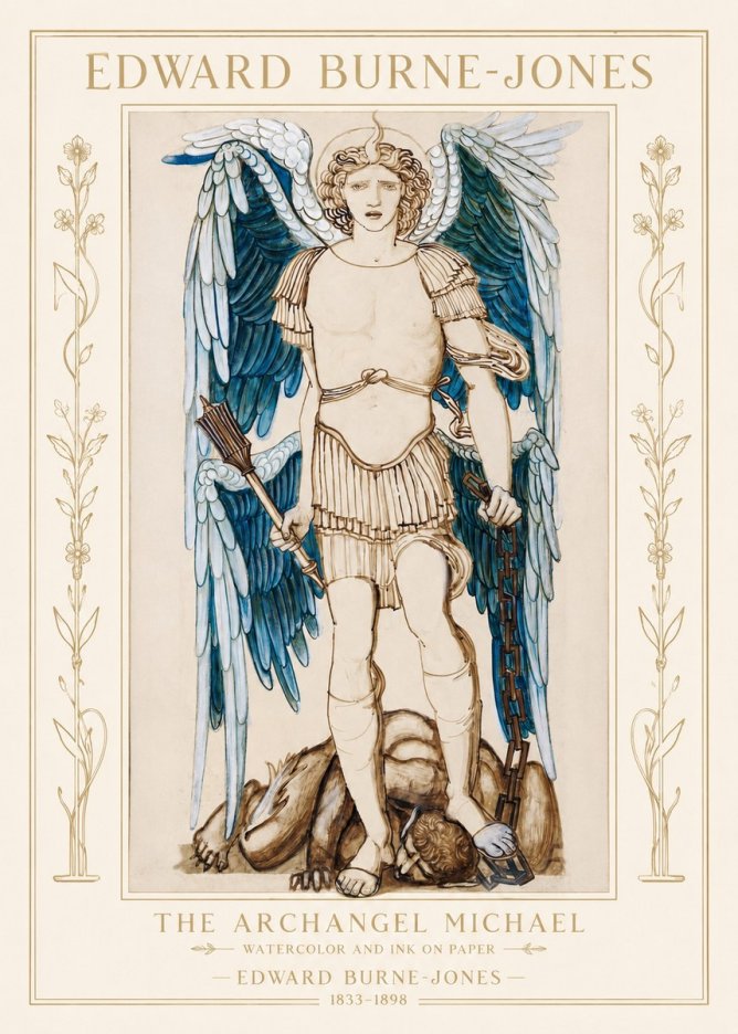 Edward Burne-Jones The Archangel Michael No1 - Poster