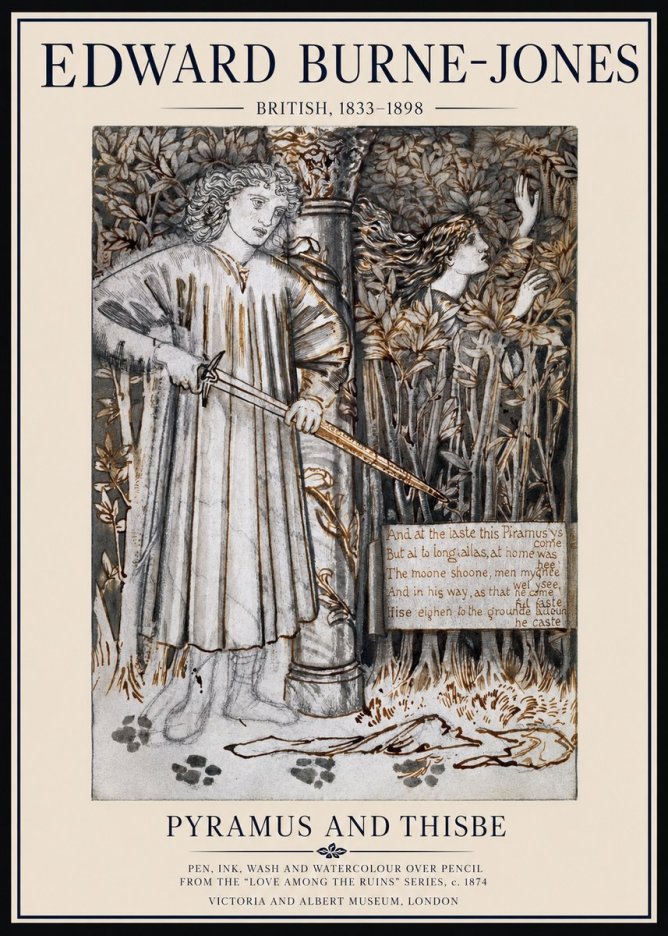 Edward Burne-Jones Pyramus and Thisbe No1 - Poster
