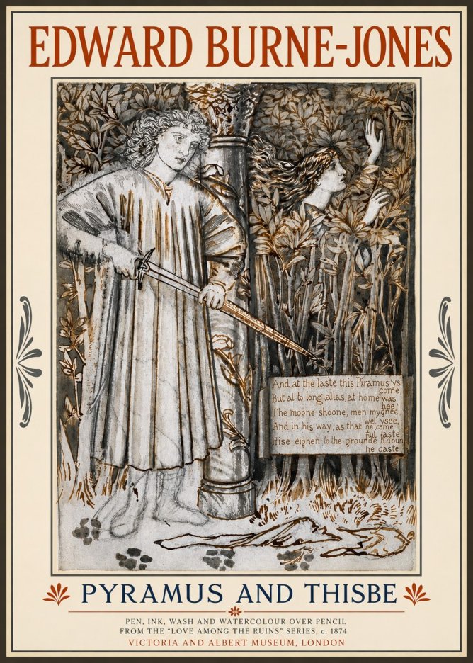 Edward Burne-Jones Pyramus and Thisbe No3 - Poster