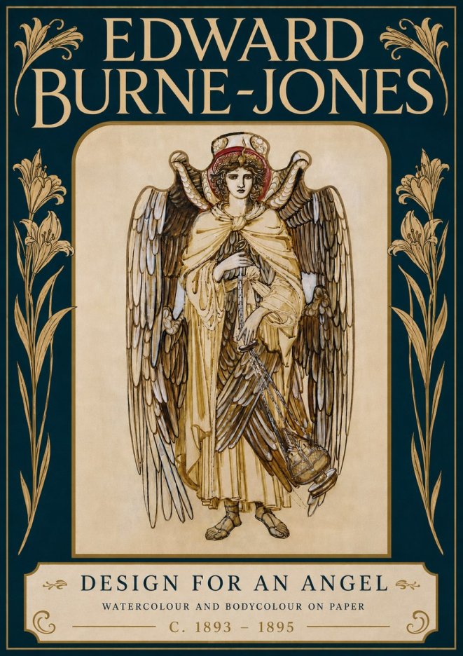 Edward Burne-Jones Design for an Angel No5 - Poster