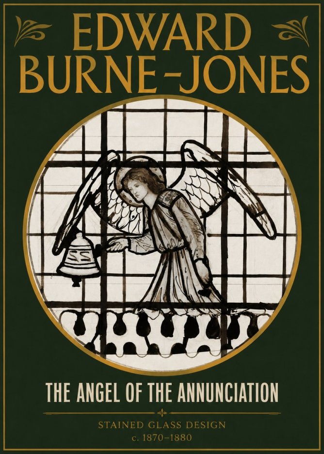 Edward Burne-Jones The Angel of the Annunciation (Stained Glass Design) No2 - Poster