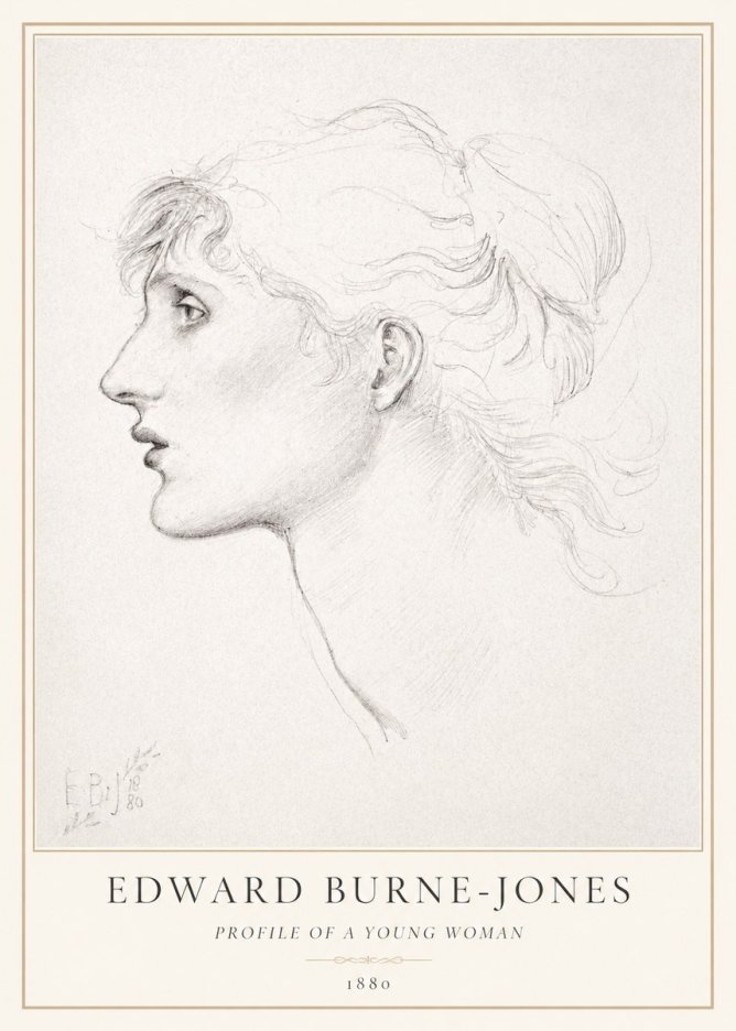 Edward Burne-Jones Profile of a Young Woman No1 - Poster