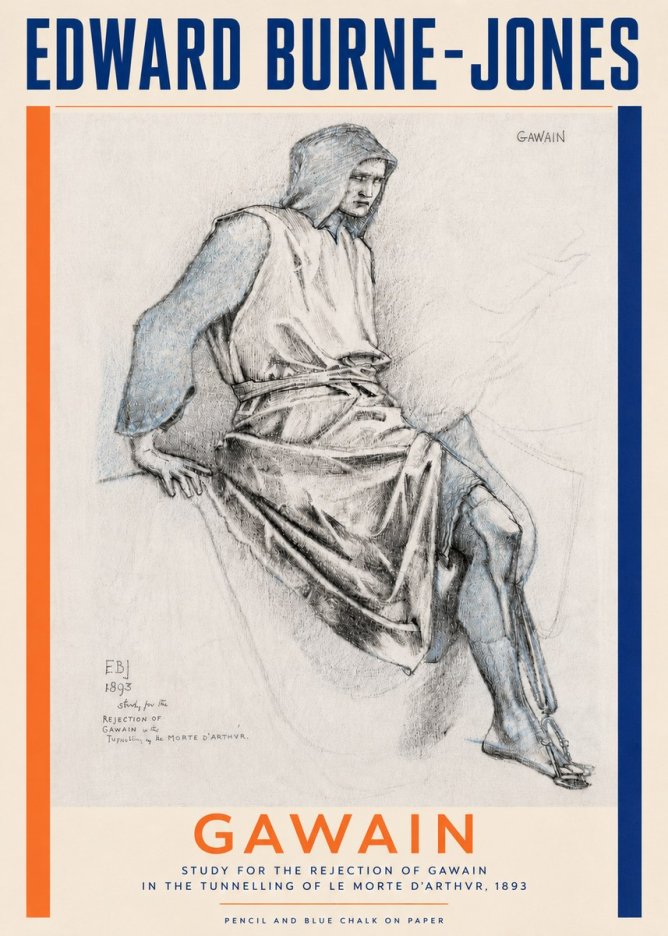 Edward Burne-Jones Gawain - Study for the Rejection of Gawain in the Tunnelling of Le Morte D'arthur, 1893 No5 - Poster