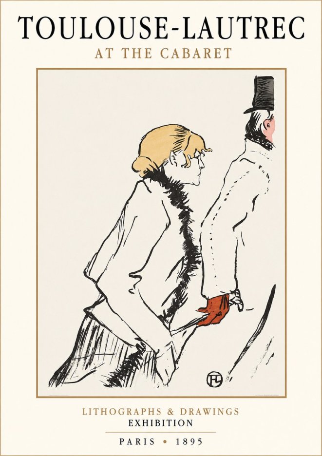 Toulouse-Lautrec At the Cabaret No1 - Poster