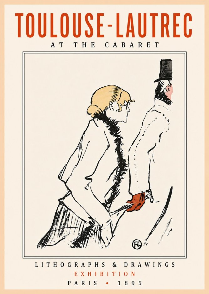 Toulouse-Lautrec At the Cabaret No5 - Poster