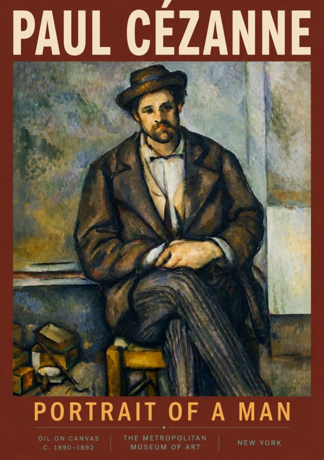 Paul Cézanne Portrait of a Man III No6 - Poster