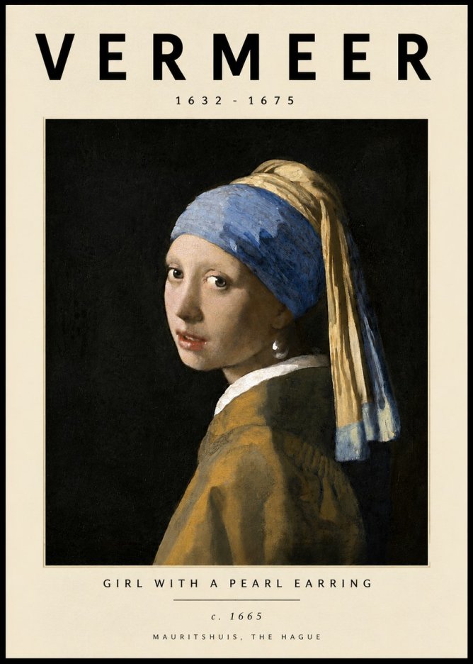 Vermeer Girl with a Pearl Earring II No5 - Poster