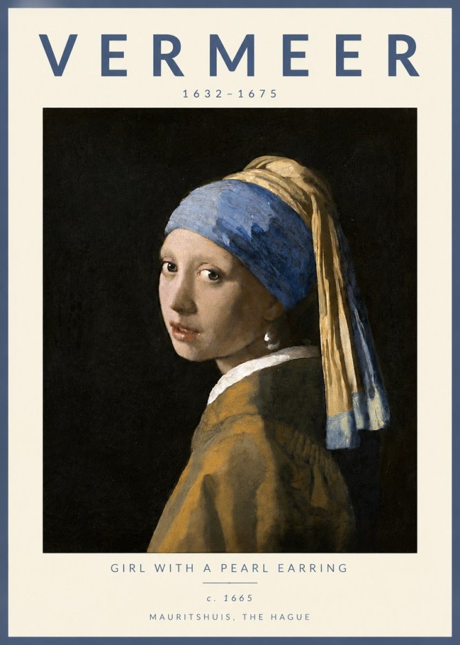 Vermeer Girl with a Pearl Earring II No6 - Poster