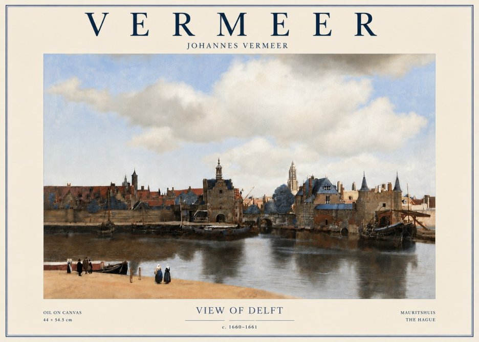 Vermeer View of Delft No6 - Poster