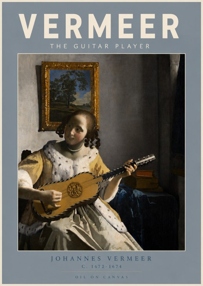 Vermeer The Guitar Player No5 - Poster