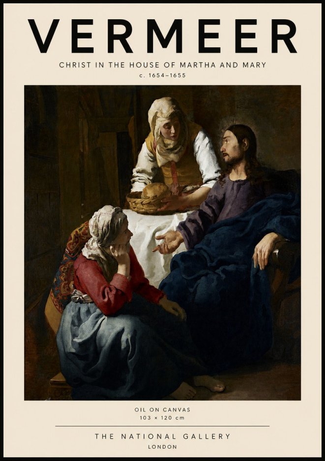 Vermeer Christ in the House of Martha and Mary No3 - Poster