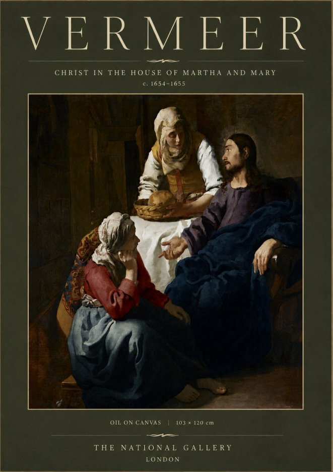 Vermeer Christ in the House of Martha and Mary No4 - Poster