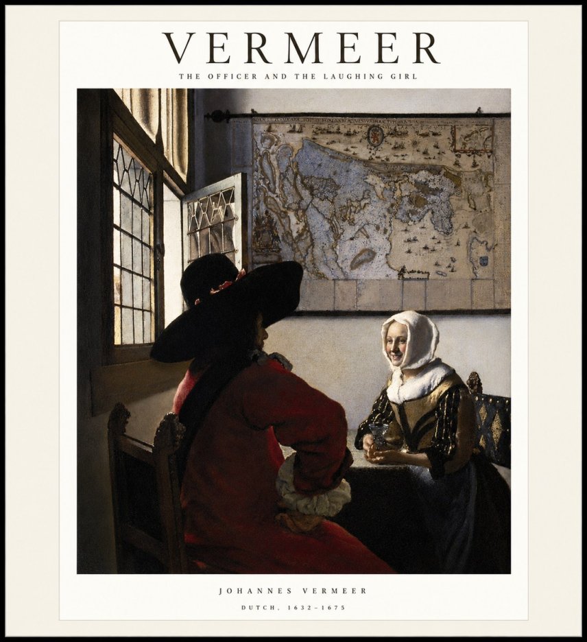 Vermeer The Officer and the Laughing Girl No1 - Poster
