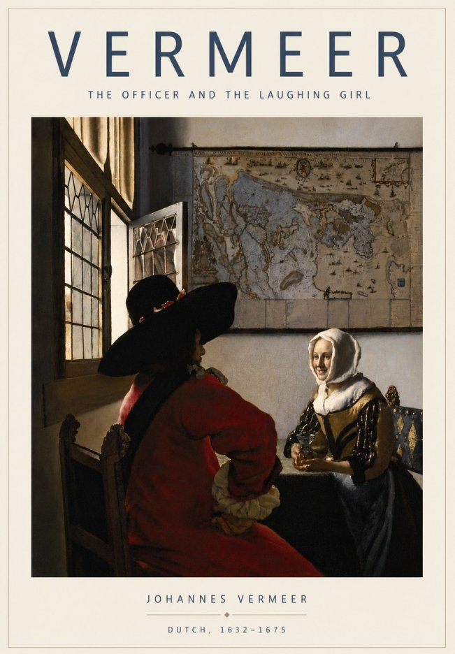 Vermeer The Officer and the Laughing Girl No4 - Poster