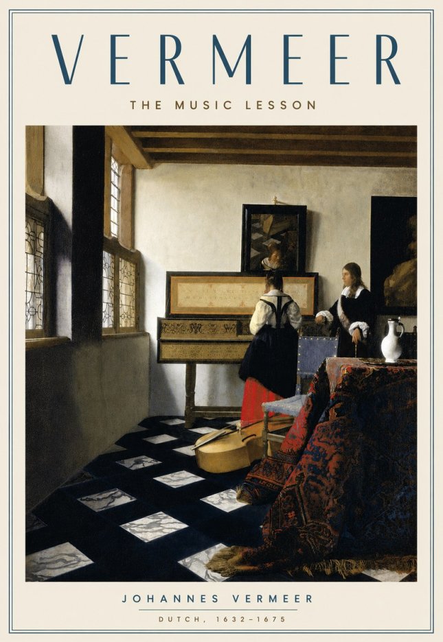 Vermeer The Music Lesson No3 - Poster
