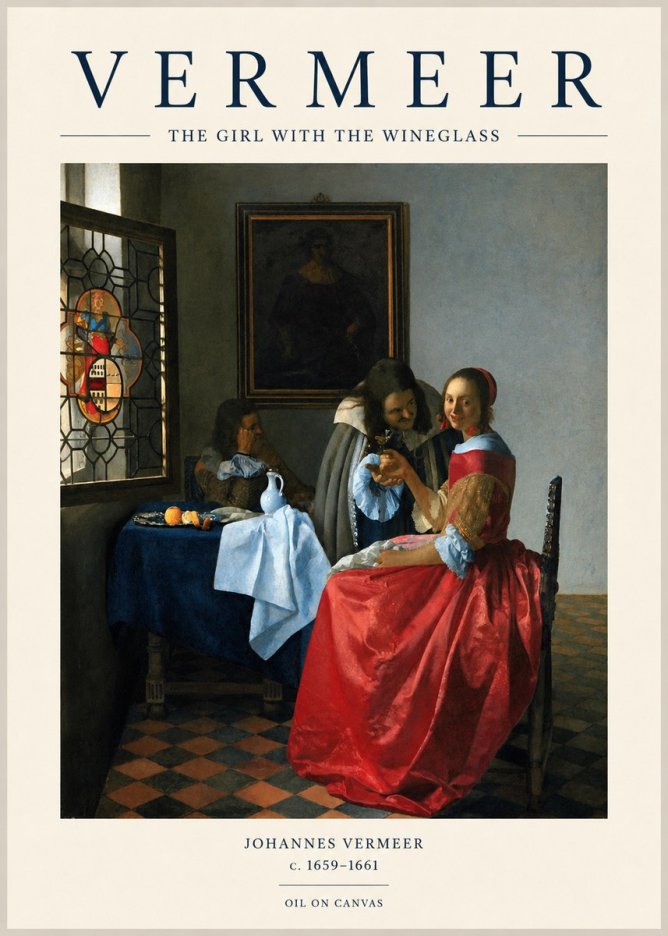 Vermeer The Girl with the Wineglass No1 - Poster