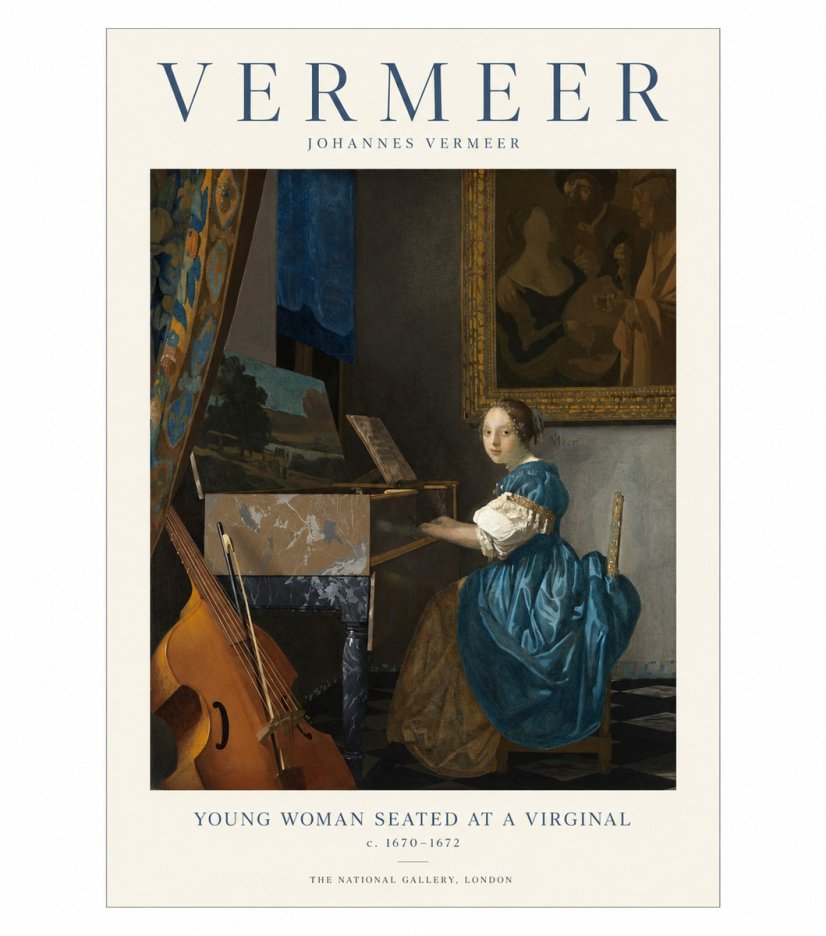 Vermeer Young Woman Seated at a Virginal No1 - Poster