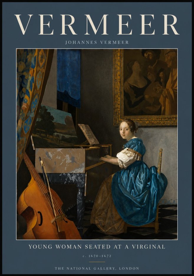 Vermeer Young Woman Seated at a Virginal No5 - Poster