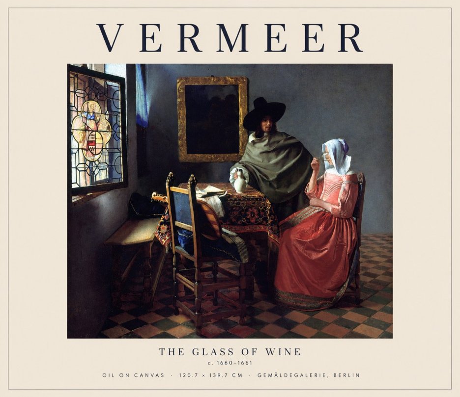 Vermeer The Glass of Wine No1 - Poster