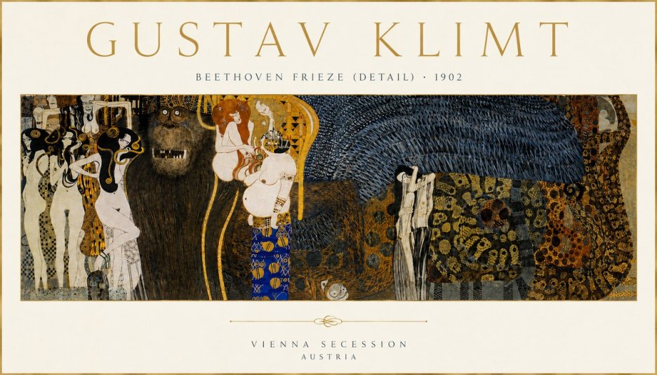 Klimt Beethoven Frieze (Detail) No4 - Poster