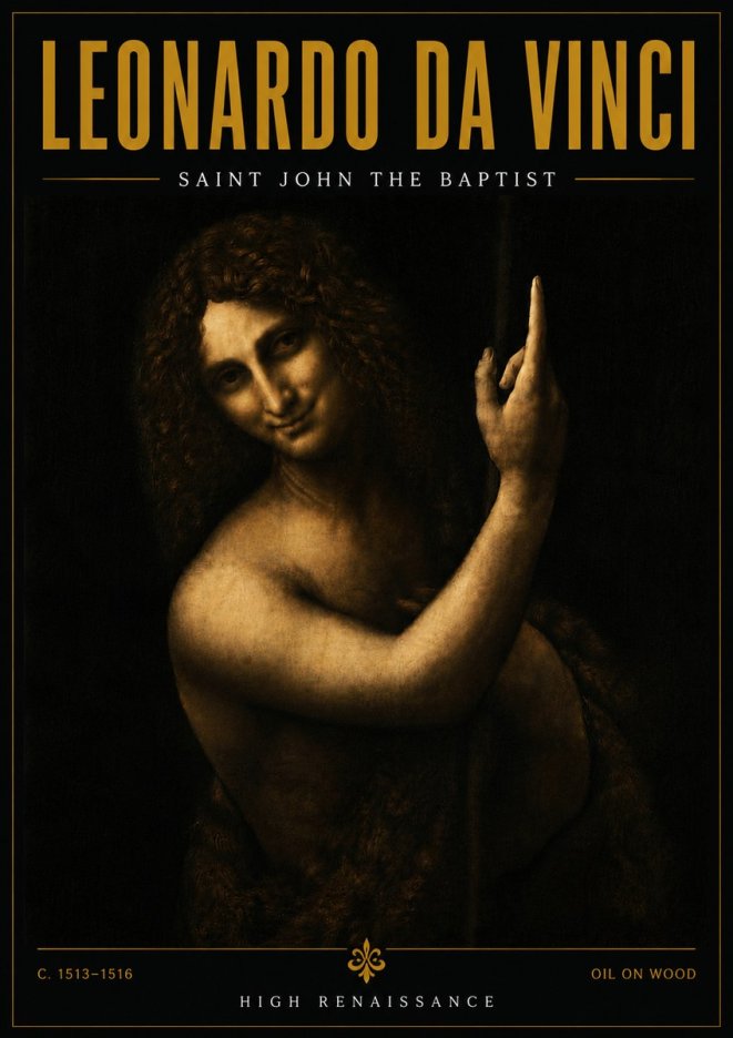 Leonardo da Vinci Saint John the Baptist No6 - Poster