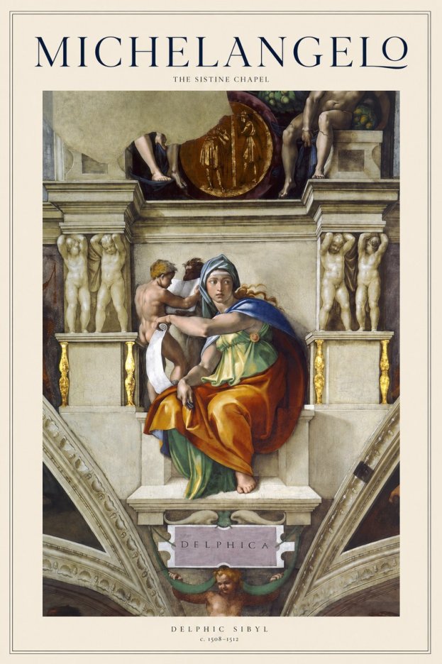 Michelangelo Delphic Sibyl No1 - Poster