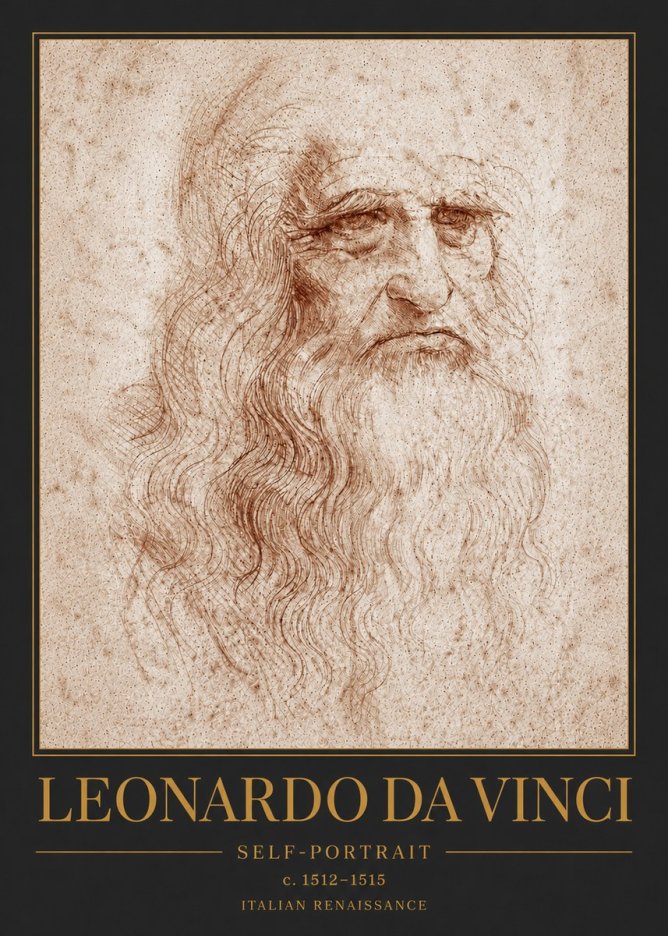 Leonardo da Vinci Self-portrait I No6 - Poster