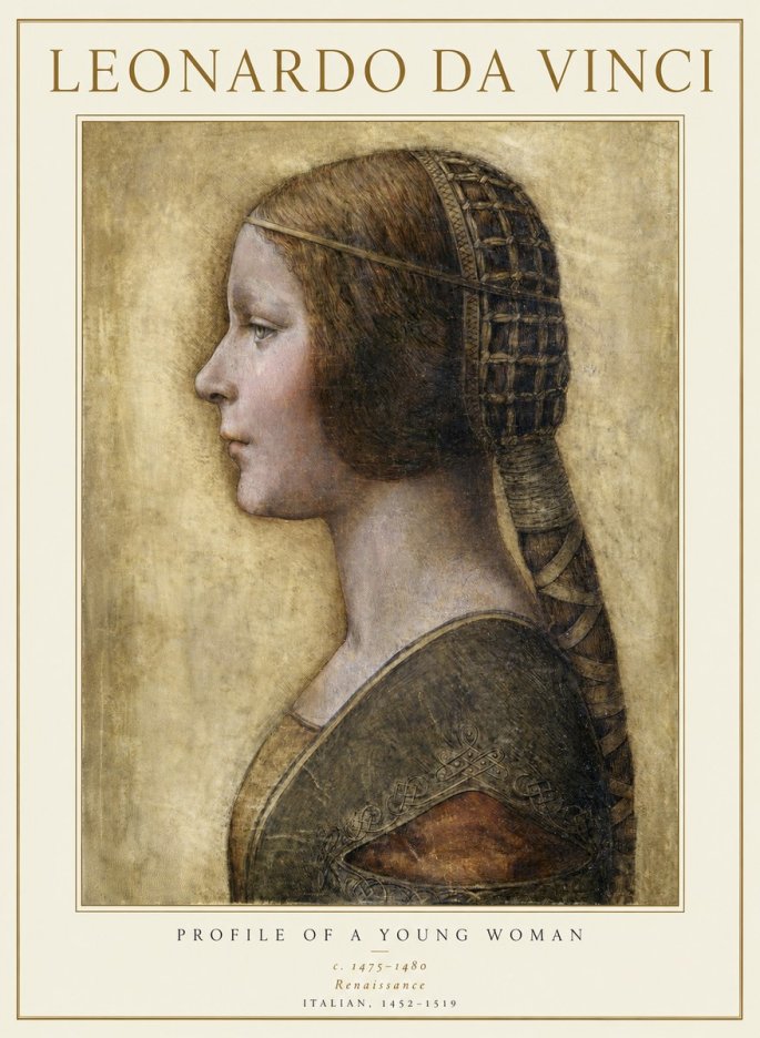 Leonardo da Vinci Portrait of a Young Woman II No5 - Poster