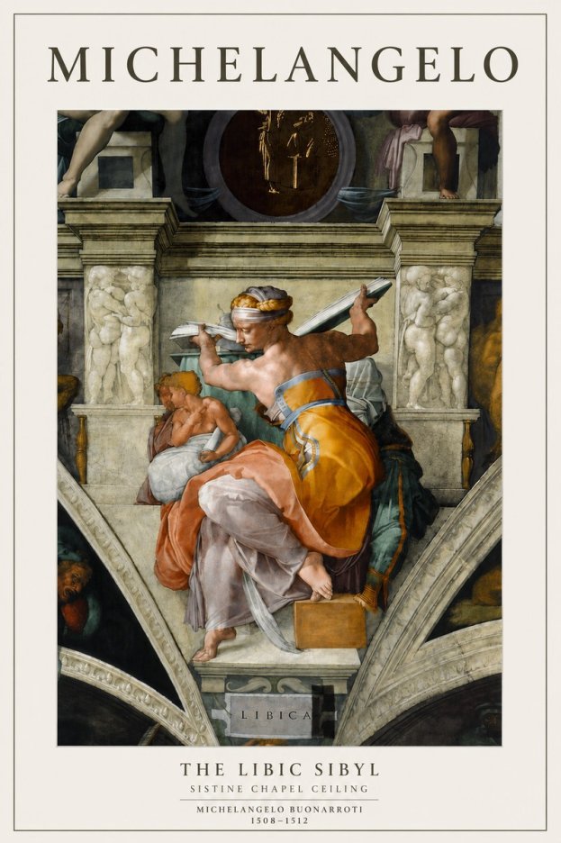 Michelangelo The Libic Sibyl No4 - Poster
