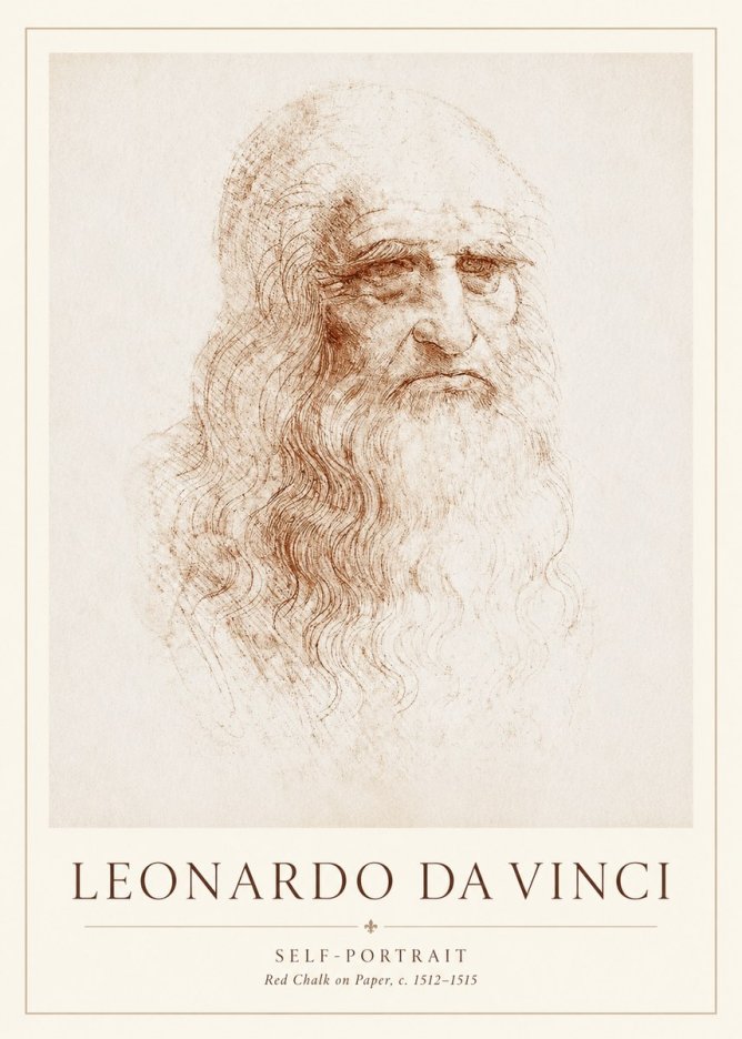 Leonardo da Vinci Self-portrait II No1 - Poster