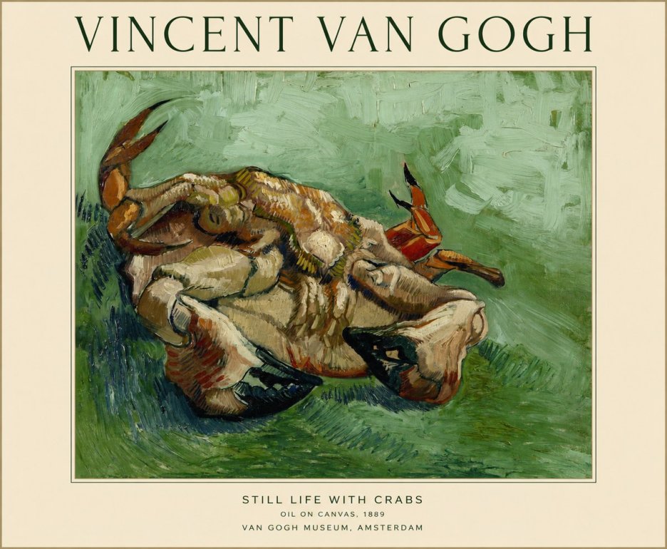 Van Gogh Still Life with Crabs No1 - Poster